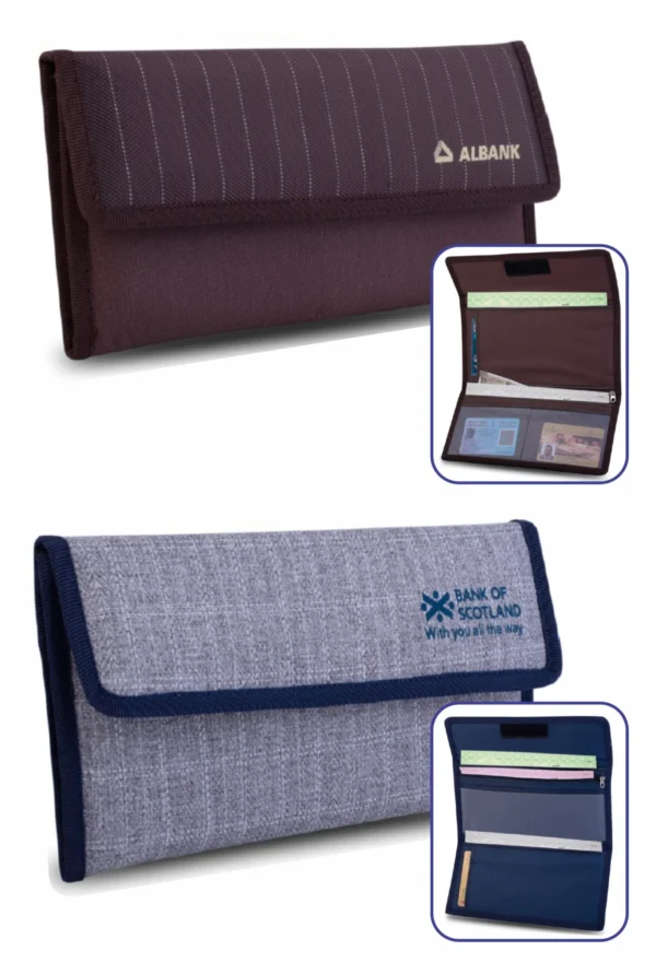 Branded Check Book Pouches with Company Logo